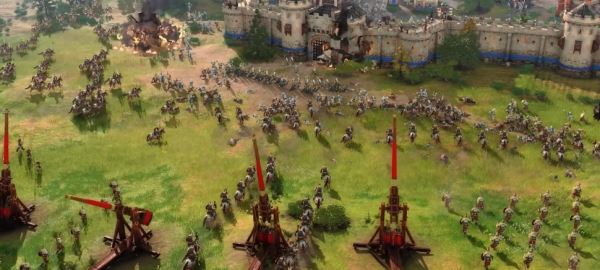 Англичане и немцы против ИИ в геймплее мультиплеерного матча Age of Empires IV