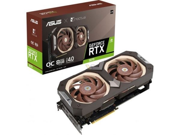 ASUS представила видеокарту GeForce RTX 3070 Noctua Edition с очень тихими и эффективными вентиляторами Noctua