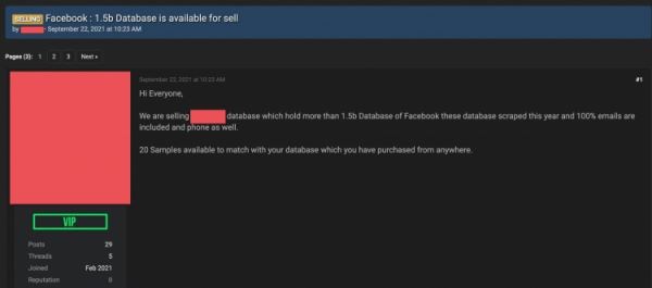 В даркнете продают базу с личной информацией 1,5 млрд пользователей Facebook